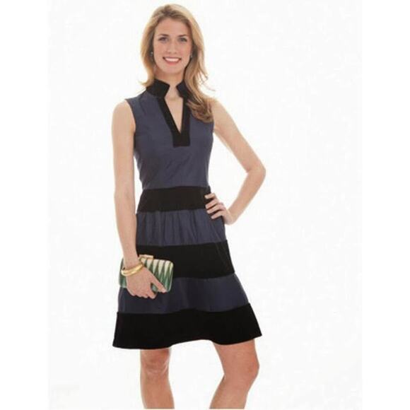 STS Sail to Sable Women’s Small Flirty Navy Silk Party Dress - Picture 1 of 7